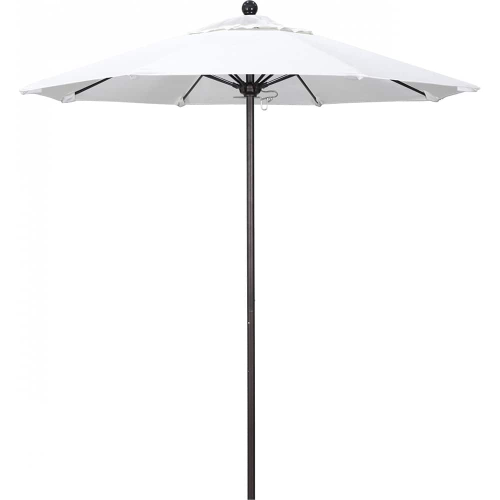 California Umbrella - Patio Umbrellas; Umbrella Diameter (Inch): 90 ; Height (Feet): 8.000 ; Fabric Color: White ; Base Included: No ; Frame Material: Aluminum ; Frame Color: Bronze - Exact Industrial Supply