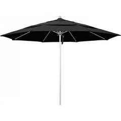 California Umbrella - Patio Umbrellas; Umbrella Diameter (Inch): 132 ; Height (Feet): 8.916 ; Fabric Color: Black ; Base Included: No ; Frame Material: Aluminum ; Frame Color: Silver - Exact Industrial Supply