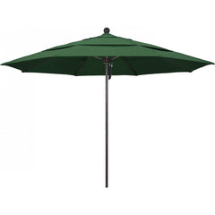 California Umbrella - Patio Umbrellas; Umbrella Diameter (Inch): 132 ; Height (Feet): 8.916 ; Fabric Color: Hunter Green ; Base Included: No ; Frame Material: Aluminum ; Frame Color: Bronze - Exact Industrial Supply