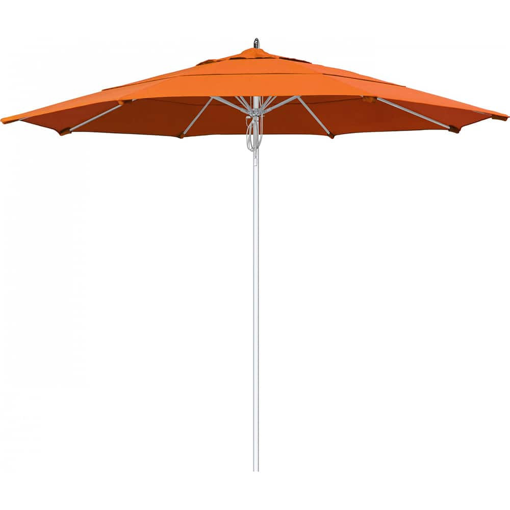 California Umbrella - Patio Umbrellas; Umbrella Diameter (Inch): 132 ; Height (Feet): 8.666 ; Fabric Color: Tuscan ; Base Included: No ; Frame Material: Aluminum ; Frame Color: Silver - Exact Industrial Supply