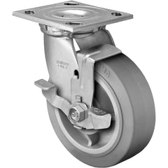 Linco - Standard Casters; Mount: Top Plate ; Style: Swivel ; Wheel Diameter: 6 (Inch); Wheel Width: 2 (Inch); Overall Height (Inch): 7-1/2 ; Load Capacity (Lb.): 600.000 - Exact Industrial Supply