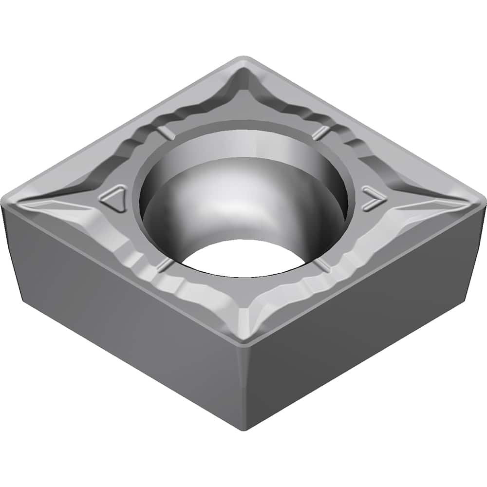 CCMT32.52EGU AC8015P Carbide Turning Insert Absotech Finish, 0.3819″ Long, 3/8″ Inscribed Circle, 0.0315″ Corner Radius, 0.1563″ Thick, 80° Included Angle, Series AC8000P