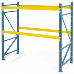 Steel King - Storage Racks; Type: Pallet Rack Starter Unit ; Width (Inch): 108 ; Height (Inch): 144 ; Depth (Inch): 48 ; Number of Bays: 1 ; Color: Blue; Yellow - Exact Industrial Supply