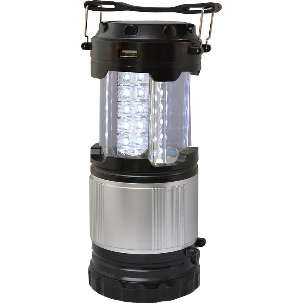 GoGreen Power - Flashlights; Type: Lantern; Flashlight ; Bulb Type: LED ; Battery Size: Integrated ; Rechargeable: Rechargeable ; Body Color: Silver ; Complete Light Output (Lumens): 120 - Exact Industrial Supply