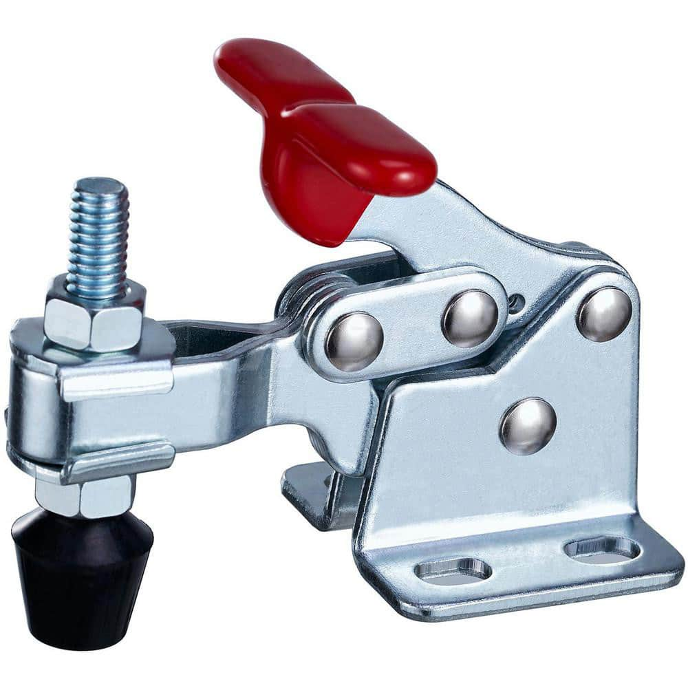 Manual Hold-Down Toggle Clamp: Vertical, 331 lb Capacity, U-Bar, Flanged Base 170 ° Handle Movement, 90 ° Bar Opening, Steel