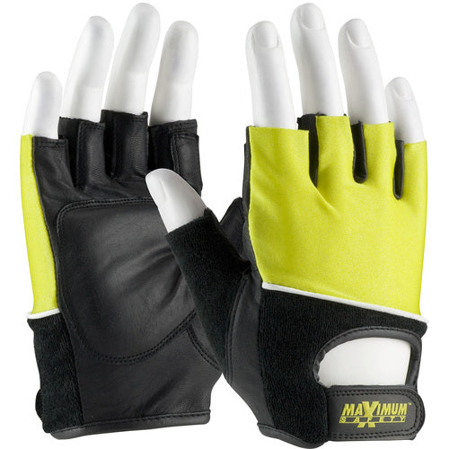 122-AV70/XL Lifting Gloves - Lifting Gloves w/Reinforced Padded Leather Palm - Cotton Terry Back - Exact Industrial Supply