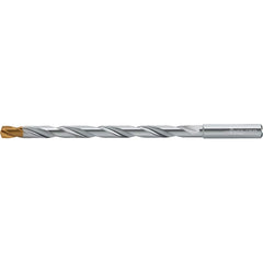 Extra Length Drill Bit: 0.6693″ Dia, 140 °, Solid Carbide TiSiAlCrN Finish, 9.213″ Flute Length, 11.22″ OAL, Straight-Cylindrical Shank, Series DC160-12-A1