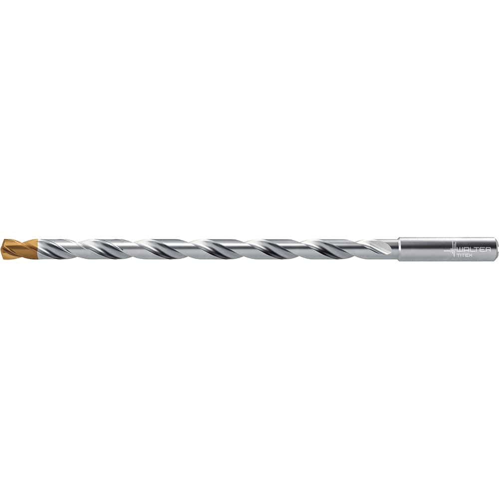 Extra Length Drill Bit: 0.6299″ Dia, 140 °, Solid Carbide TiSiAlCrN Finish, 11.339″ Flute Length, 13.386″ OAL, Straight-Cylindrical Shank, Series DC160-16-A1