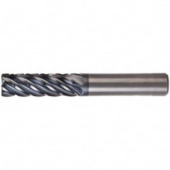 Corner Radius End Mill: 0.6299″ Dia, 6 Flutes, Solid Carbide 38 ° Helix, AlTiN Coated, Corner Radius End, Centercutting, Series KOR6