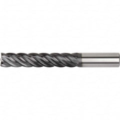 Corner Radius End Mill: 1/2″ Dia, 2-1/2″ LOC, 0.03″ Radius, 5 Flutes, Solid Carbide 5″ OAL, 1/2″ Shank Dia, 40 ° Helix, AlTiN Coated, Corner Radius End, Series KOR5