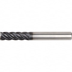 Corner Radius End Mill: 0.315″ Dia, 5 Flutes, Solid Carbide 40 ° Helix, AlTiN Coated, Corner Radius End, Series KOR5