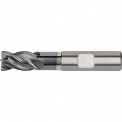 Square End Mill: 22mm LOC, 10mm Shank Dia, 72mm OAL, 4 Flutes, Solid Carbide Single End, AlTiN Finish, Spiral Flute, 36 ° Helix, Mfr Grade KCPM15, Centercutting, RH Cut, RH Flute, Series H1TE