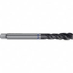 Spiral Flute Tap: M10 x 1.25, Metric Fine, 3 Flute, Bottoming, 6HX Class of Fit, HSS-E, TiAlN Finish Right Hand Flute, Right Hand Thread, D5 & D6, Series 4631