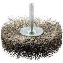 Norton - 3" OD, Crimped Stainless Steel Wheel Brush - Makers Industrial Supply