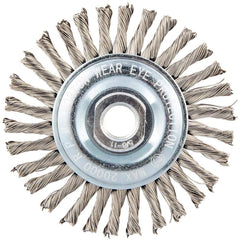 Norton - 4" OD, 5/8-11 Arbor Hole, Stringer Bead Twist Knot Stainless Steel Wheel Brush - Makers Industrial Supply