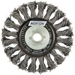 Norton - 4-1/2" OD, 5/8-11 Arbor Hole, Knotted Carbon Wheel Brush - Makers Industrial Supply