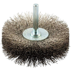 Norton - 3" OD, Crimped Stainless Steel Wheel Brush - Makers Industrial Supply