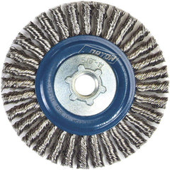 Norton - 4" OD, 5/8-11 Arbor Hole, Stringer Bead Twist Knot Stainless Steel Wheel Brush - Makers Industrial Supply