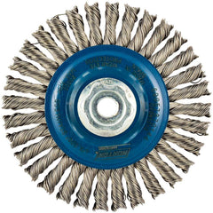 Norton - 4" OD, M10 Arbor Hole, Stringer Bead Twist Knot Stainless Steel Wheel Brush - Makers Industrial Supply