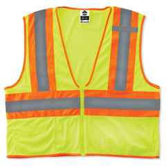 8229Z L/ XL Lime Econ 2-Tone Vest Type R Class 2 - Makers Industrial Supply