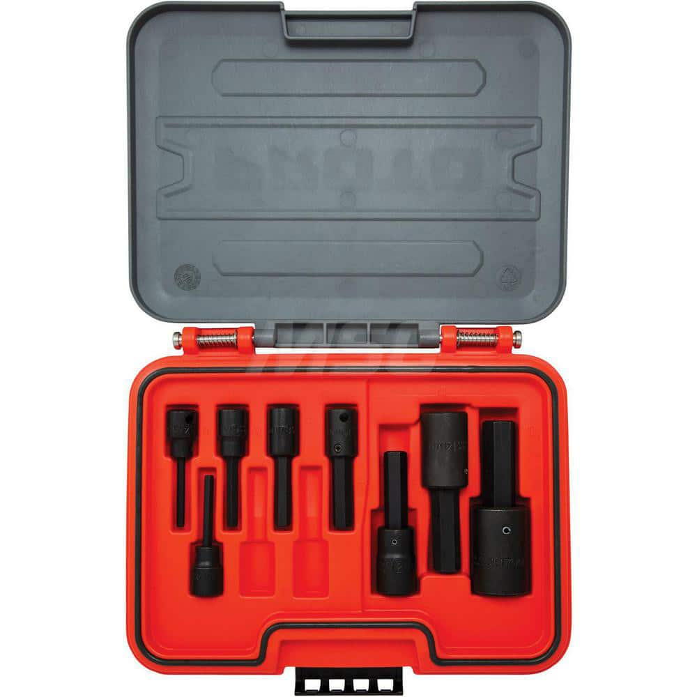 Proto - Hex & Torx Bit Socket Sets; Type: Hex Bit Tip Set ; Drive Size: 3/8, 1/2 ; Minimum Set Hex Size (Metric): 4.0 ; Maximum Set Hex Size (Metric): 17 ; Measurement Type: Metric ; Container Type: Blow Mold Case - Exact Industrial Supply