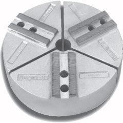 Huron Machine Products - Soft Lathe Chuck Jaws; Jaw Type: Round ; Material: 6160 Aluminum ; Jaw Interface Type: 1.5mm x 60? Serrated ; Maximum Compatible Chuck Diameter (Inch): 12 ; Minimum Compatible Chuck Diameter (Inch): 1 ; Overall Height (Inch): 2-1 - Exact Industrial Supply