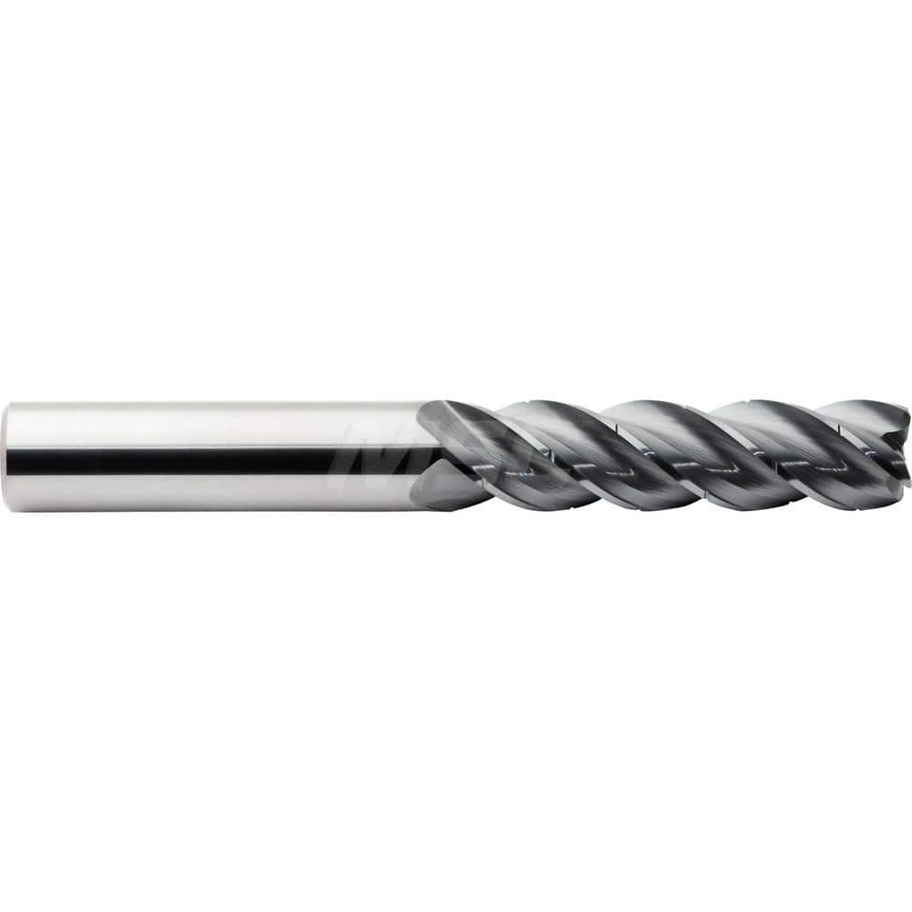 Corner Radius End Mill: 5/16″ Dia, 1-3/4″ LOC, 0.06″ Radius, 4 Flutes, Solid Carbide 4″ OAL, 5/16″ Shank Dia, 38 & 41 ° Helix, ALtima Blaze Coated, Corner Radius End, Centercutting