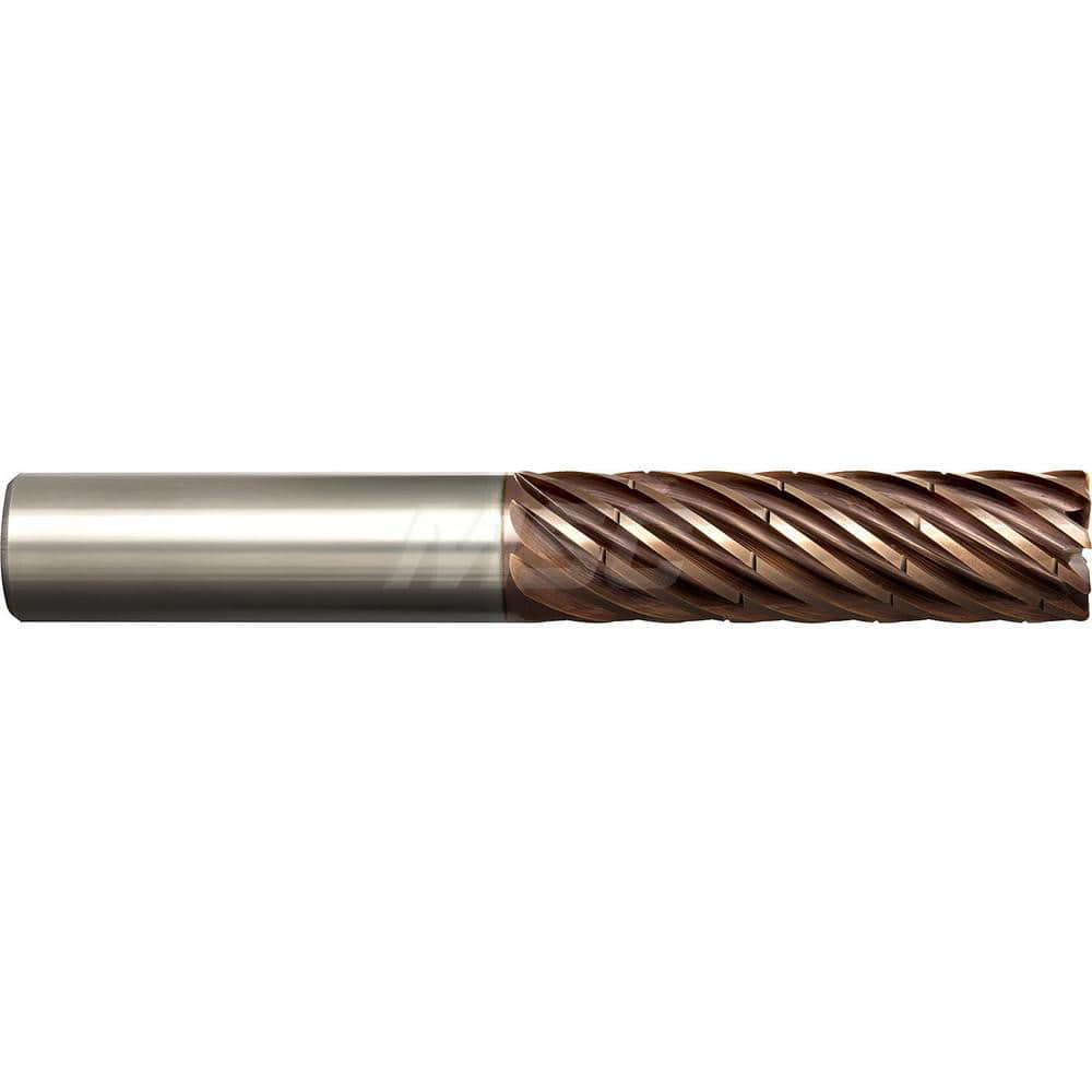 Corner Radius End Mill: 1/2″ Dia, 1-1/4″ LOC, 0.01″ Radius, 9 Flutes, Solid Carbide 3″ OAL, 1/2″ Shank Dia, 37 ° Helix, Altima Xtreme Coated, Corner Radius End