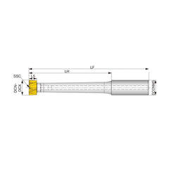 Modular Reamer Bodies; Clamping Method: Axial; Shank Diameter (mm): 0.6300; Shank Length (Decimal Inch): 3.1496 in; Overall Length (Decimal Inch): 5.04; Overall Length (mm): 5.04; Cutting Direction: Neutral; Shank Length (mm): 3.1496 in