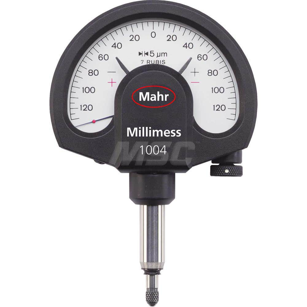 Mahr - Dial Comparator Gages; Dial Graduation (Decimal Inch): 0.000100 ; Dial Graduation (mm): 5.0000 ; Dial Graduation (micro m): 5.00 ; Accuracy (micro m): 3.5 (Ge); 4 (Gges); 3 (Gt) ; Accuracy (Decimal Inch): 0.00005 ; Maximum Measurement (Decimal Inc - Exact Industrial Supply