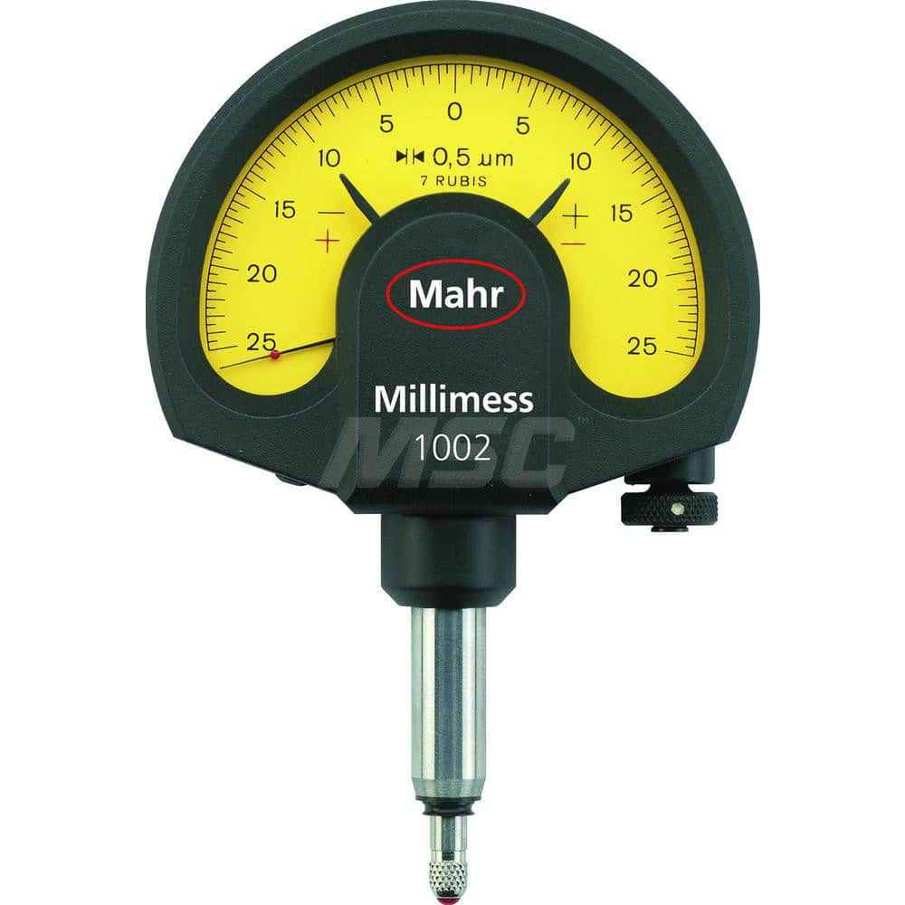 Mahr - Dial Comparator Gages; Dial Graduation (Decimal Inch): 0.000100 ; Dial Graduation (mm): 0.5000 ; Dial Graduation (micro m): 0.50 ; Accuracy (micro m): 0.5 (Ge); 0.6 (Gges); 0.4 (Gt) ; Accuracy (Decimal Inch): 0.0001 ; Maximum Measurement (Decimal - Exact Industrial Supply