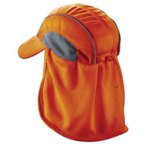 6650 Orange Hat W/ Neck Shade High Perf - Makers Industrial Supply