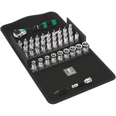 Wera - 42 Piece 1/4" Drive Ratchet Socket Set - Comes in Molded Pouch - Makers Industrial Supply