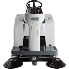 Advance - 46" Cleaning Width, Battery Powered Walk Behind & Sweeper - 0.8 hp, 420 RPM, Series Terra 4300B - Makers Industrial Supply