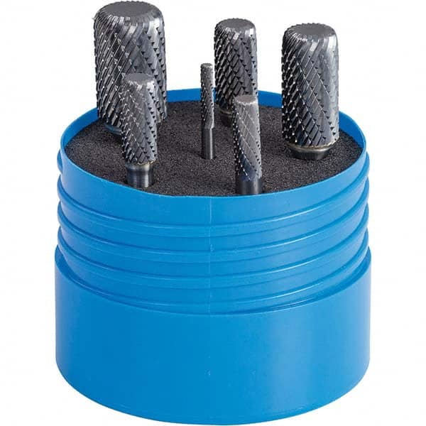 SGS Pro - Burr Sets Head Shape: (6) Corner Radius/Cylinder Tooth Style: Double Cut - Makers Industrial Supply