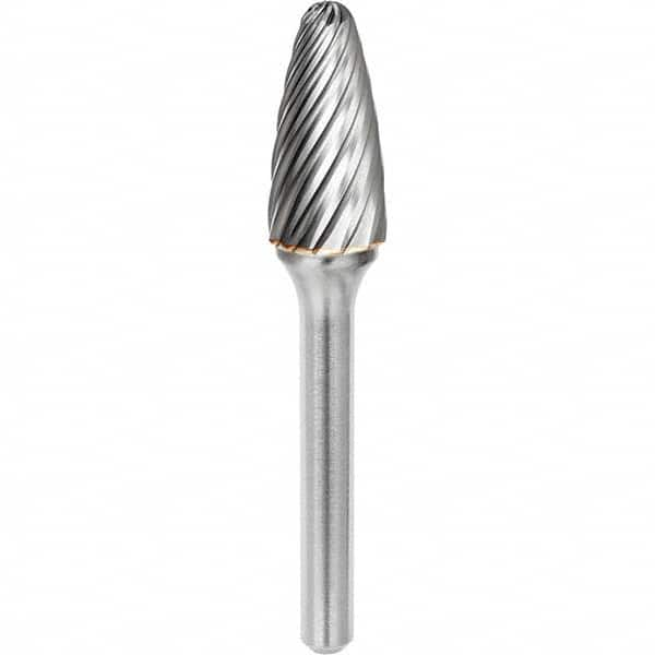 SGS Pro - 3/8" Cut Diam, 1/4" Shank Diam, Tungsten Carbide Inox Cut Ball Nose Tree Burr - Makers Industrial Supply