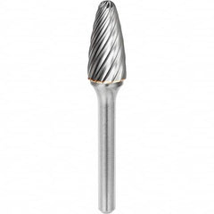 SGS Pro - 1/2" Cut Diam, 1/4" Shank Diam, Tungsten Carbide Inox Cut Ball Nose Tree Burr - Makers Industrial Supply