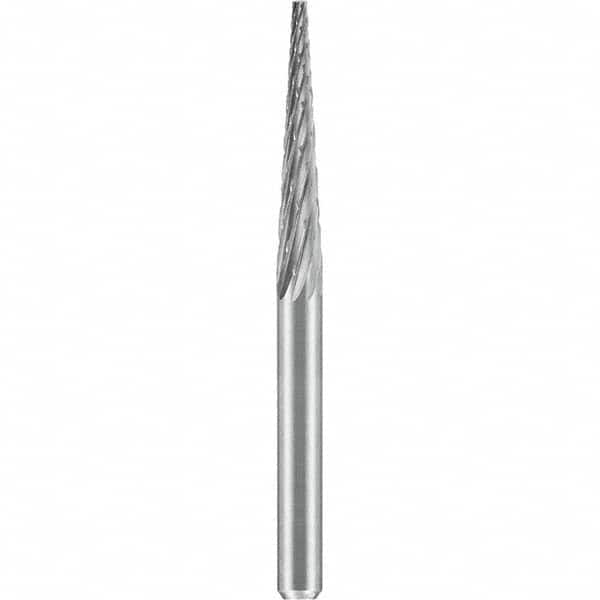 SGS Pro - 1/8" Cut Diam, 1/8" Shank Diam, Tungsten Carbide Double Cut Cone Burr - Makers Industrial Supply