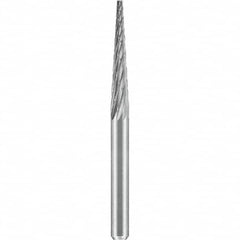 SGS Pro - 1/8" Cut Diam, 1/8" Shank Diam, Tungsten Carbide Double Cut Cone Burr - Makers Industrial Supply