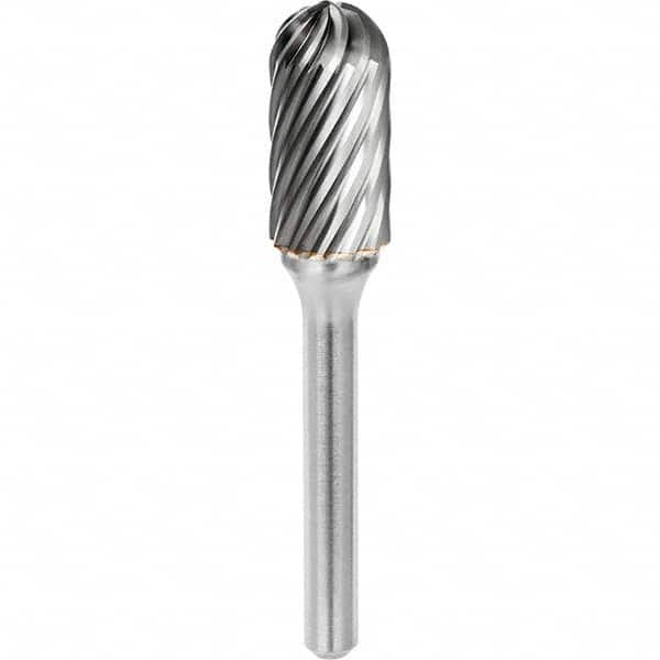 SGS Pro - 1/2" Cut Diam, 1/4" Shank Diam, Tungsten Carbide Inox Cut Ball Nose Cylinder Burr - Makers Industrial Supply