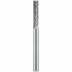 SGS Pro - 1/8" Cut Diam, 1/8" Shank Diam, Tungsten Carbide Double Cut Cylinder Burr - Makers Industrial Supply