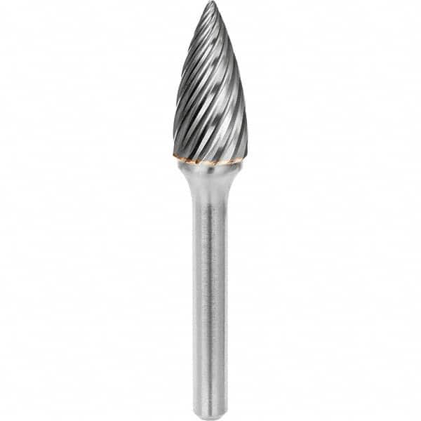 SGS Pro - 1/2" Cut Diam, 1/4" Shank Diam, Tungsten Carbide Inox Cut Pointed Tree Burr - Makers Industrial Supply