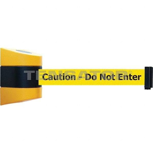 Tensator - 7-1/4" High x 4-3/4" Long x 4-3/4" Wide Magnetic Wall Mount Barrier - Yellow Powdercoat Finish, Black/Yellow, Use with Wall Mount - Makers Industrial Supply