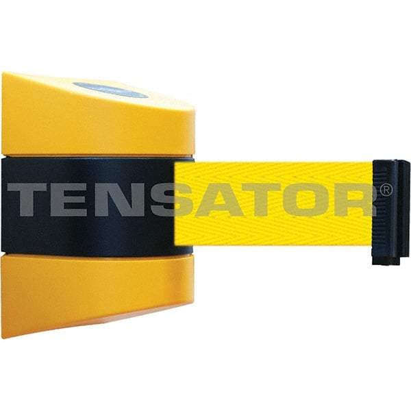 Tensator - 7-1/4" High x 4-3/4" Long x 4-3/4" Wide Magnetic Wall Mount Barrier - Yellow Powdercoat Finish, Black/Yellow, Use with Wall Mount - Makers Industrial Supply