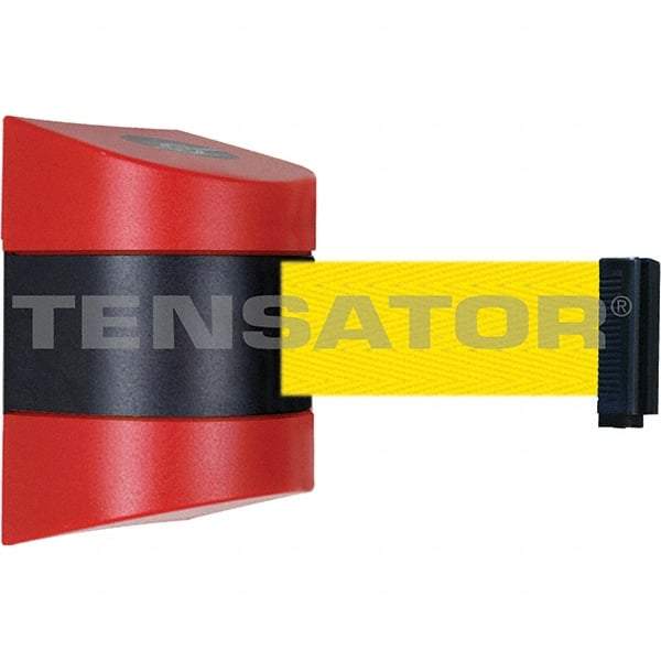 Tensator - 7-1/4" High x 4-3/4" Long x 4-3/4" Wide Magnetic Wall Mount Barrier - Red Powdercoat Finish, Red/Black, Use with Wall Mount - Makers Industrial Supply