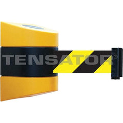 Tensator - 7-1/4" High x 4-3/4" Long x 4-3/4" Wide Magnetic Wall Mount Barrier - Yellow Powdercoat Finish, Black/Yellow, Use with Wall Mount - Makers Industrial Supply