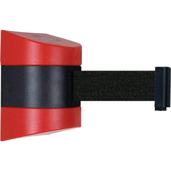 Tensator - 5-1/2" High x 3-1/4" Long x 3-1/4" Wide Magnetic Wall Mount Barrier - Metal, Red Powdercoat Finish, Red/Black, Use with Wall Mount - Makers Industrial Supply