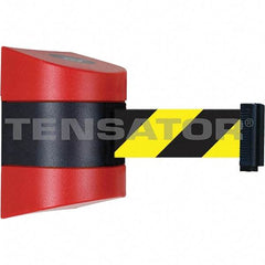 Tensator - 7-1/4" High x 4-3/4" Long x 4-3/4" Wide Magnetic Wall Mount Barrier - Metal, Red Powdercoat Finish, Red/Black, Use with Wall Mount - Makers Industrial Supply