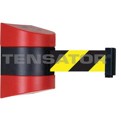 Tensator - 5-1/2" High x 3-1/4" Long x 3-1/4" Wide Magnetic Wall Mount Barrier - Metal, Red Powdercoat Finish, Red/Black, Use with Wall Mount - Makers Industrial Supply