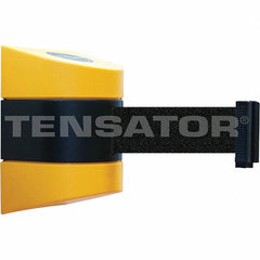 Tensator - 5-1/2" High x 3-1/4" Long x 3-1/4" Wide Magnetic Wall Mount Barrier - Metal, Yellow Powdercoat Finish, Black/Yellow, Use with Wall Mount - Makers Industrial Supply